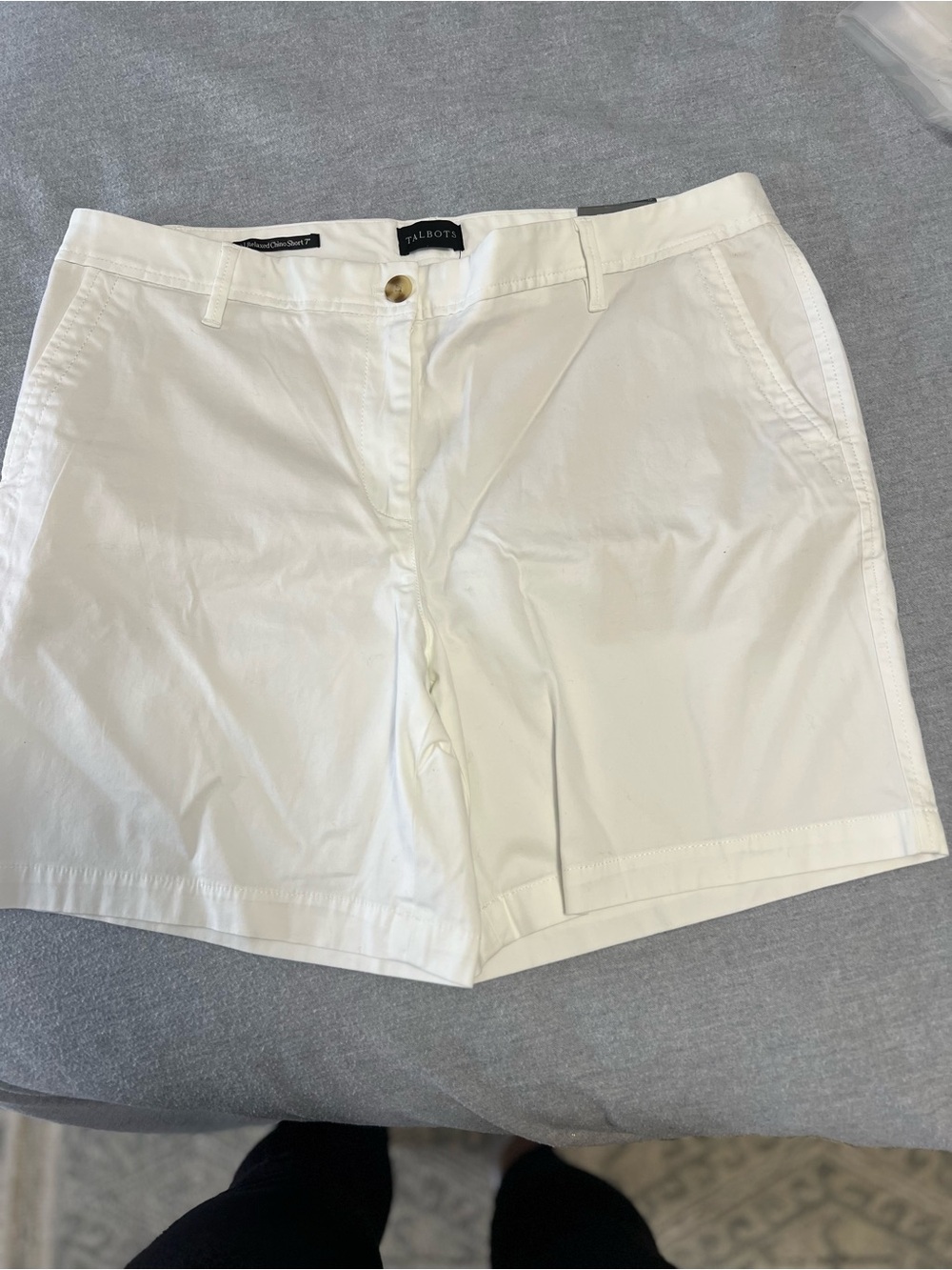 Talbots White Casual Cotton Blend Women's Shorts